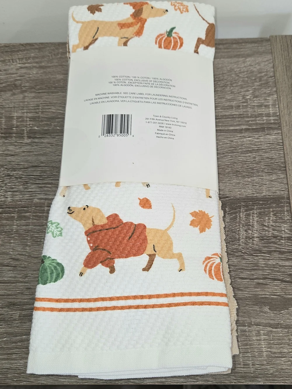 3-Pack of Town & Country Living Kitchen Towels featuring a Dachshund
